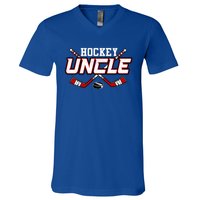 Hockey Uncle Gift Papa FatherS Day Vintage Cute Gift V-Neck T-Shirt