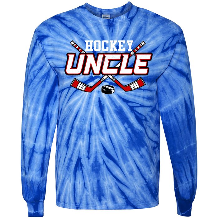 Hockey Uncle Gift Papa FatherS Day Vintage Cute Gift Tie-Dye Long Sleeve Shirt