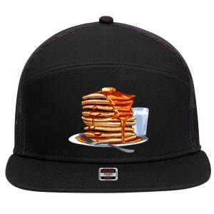 Huge Pancake Stack 7 Panel Mesh Trucker Snapback Hat