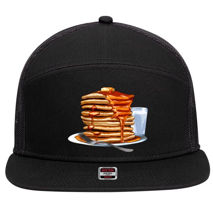 Huge Pancake Stack 7 Panel Mesh Trucker Snapback Hat