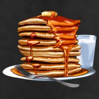 Huge Pancake Stack 7 Panel Mesh Trucker Snapback Hat