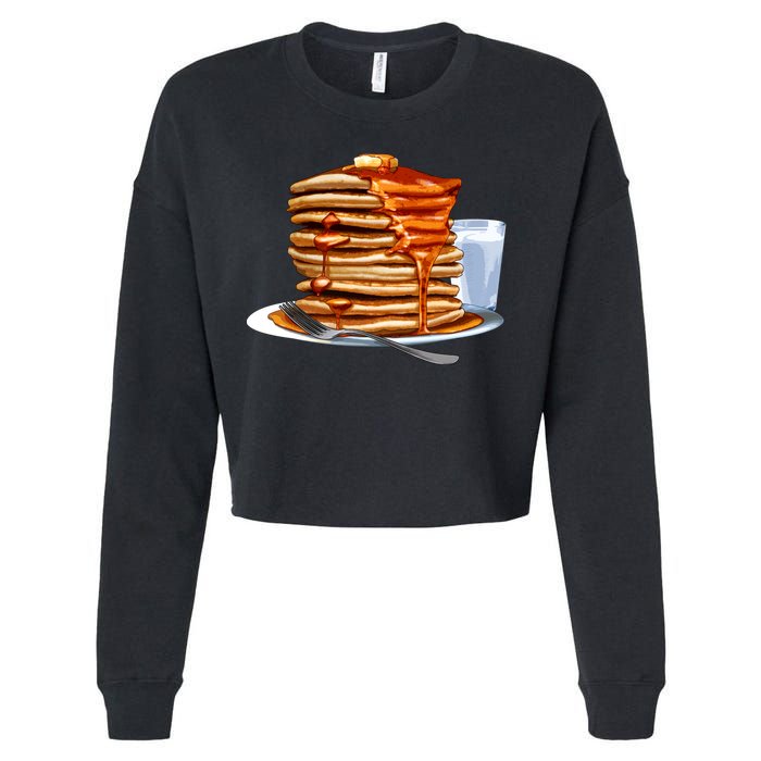 Huge Pancake Stack Cropped Pullover Crew