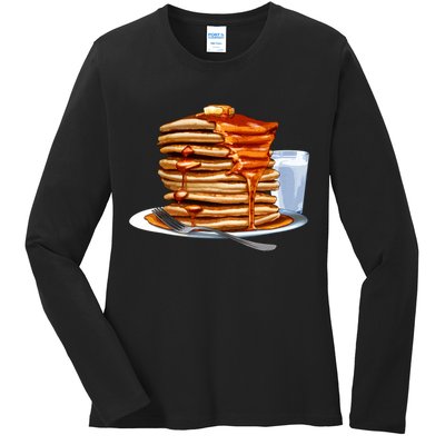 Huge Pancake Stack Ladies Long Sleeve Shirt