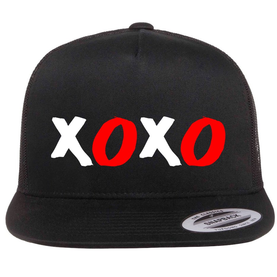 Hugs and Kisses XOXO Valentine's Day Flat Bill Trucker Hat