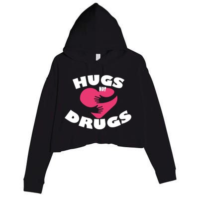 Hugs Not Drugs Crop Fleece Hoodie