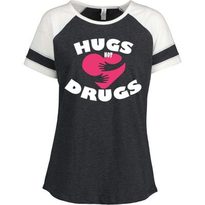 Hugs Not Drugs Enza Ladies Jersey Colorblock Tee