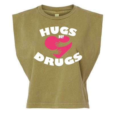 Hugs Not Drugs Garment-Dyed Women's Muscle Tee