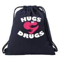 Hugs Not Drugs Drawstring Bag