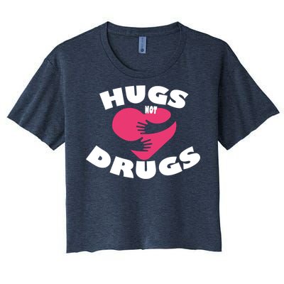 Hugs Not Drugs Women's Crop Top Tee