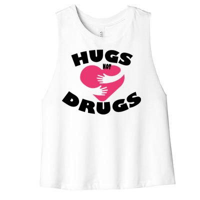 Hugs Not Drugs Women's Racerback Cropped Tank