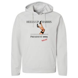 Heels Up Harris President 2024 Never Performance Fleece Hoodie