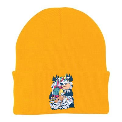 Hiking Unicorn Knit Cap Winter Beanie