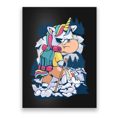 Hiking Unicorn Poster