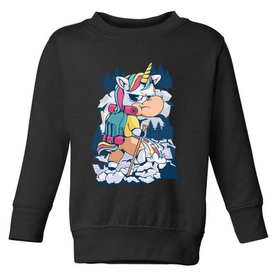 Hiking Unicorn Toddler Sweatshirt