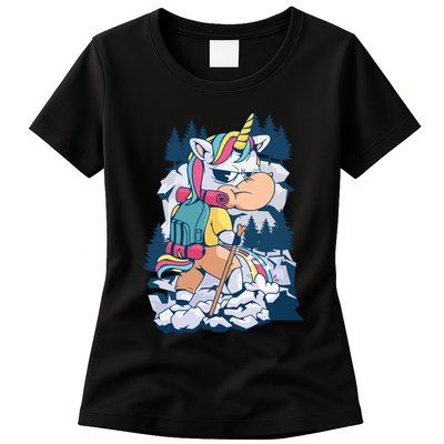 Hiking Unicorn Womens T-Shirt
