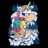 Hiking Unicorn Zip Tote Bag