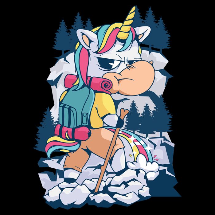 Hiking Unicorn Zip Tote Bag