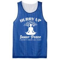 Hurry Up Inner Peace Yoga Cute Gift Mesh Reversible Basketball Jersey Tank