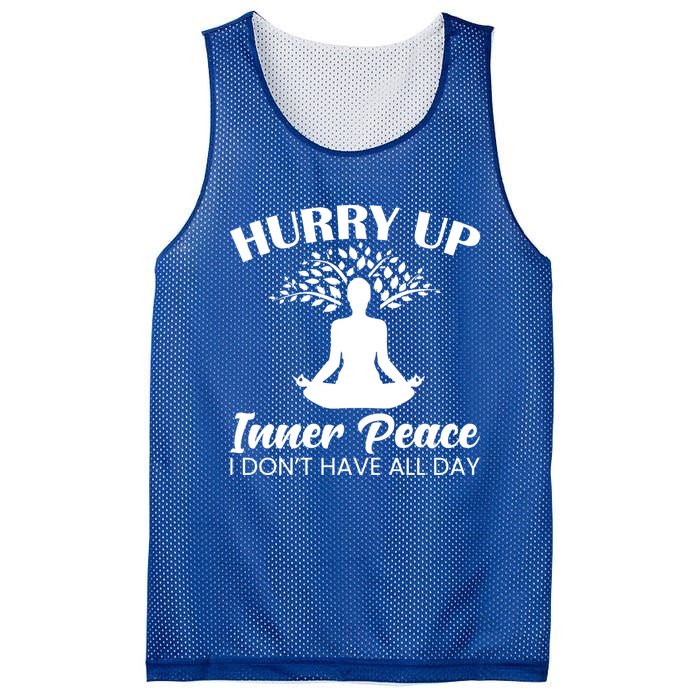 Hurry Up Inner Peace Yoga Cute Gift Mesh Reversible Basketball Jersey Tank