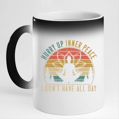 Hurry Up Inner Peace Im Waiting Personality Quiet Gift 11oz Black Color Changing Mug