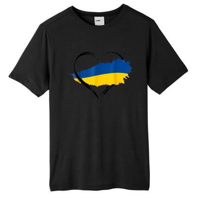 Heart Ukraine I Stand With Ukraine Ukrainian Flag Gift Tall Fusion ChromaSoft Performance T-Shirt