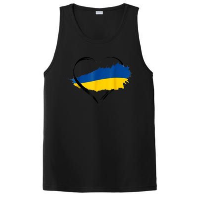 Heart Ukraine I Stand With Ukraine Ukrainian Flag Gift PosiCharge Competitor Tank