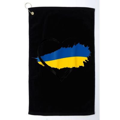 Heart Ukraine I Stand With Ukraine Ukrainian Flag Gift Golf Towel