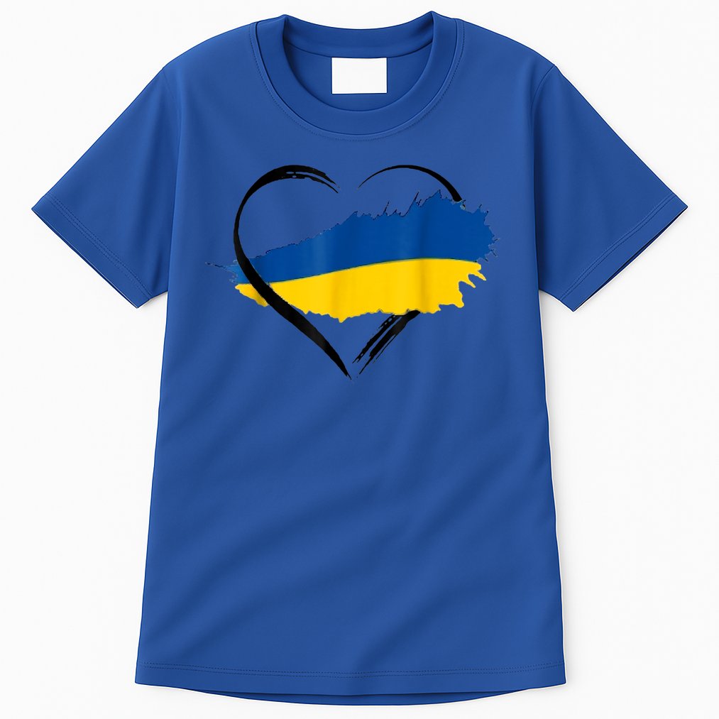 Heart Ukraine I Stand With Ukraine Ukrainian Flag Gift Tall T-Shirt