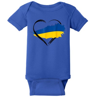 Heart Ukraine I Stand With Ukraine Ukrainian Flag Gift Baby Bodysuit
