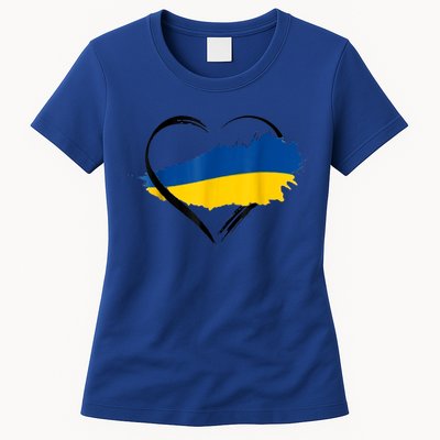 Heart Ukraine I Stand With Ukraine Ukrainian Flag Gift Womens T-Shirt