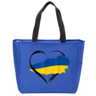 Heart Ukraine I Stand With Ukraine Ukrainian Flag Gift Zip Tote Bag