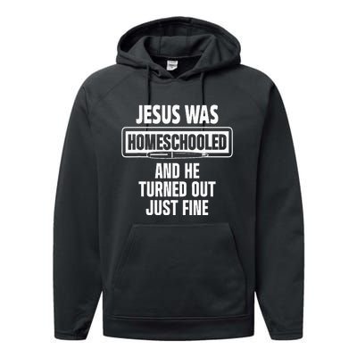 Homeschool Unschooling Jesus Homeschooled Performance Fleece Hoodie