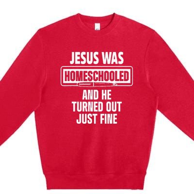 Homeschool Unschooling Jesus Homeschooled Premium Crewneck Sweatshirt