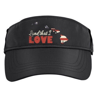 Hawaii Usa Land That I Love Patriotic July 4th Gift Adult Drive Performance Visor