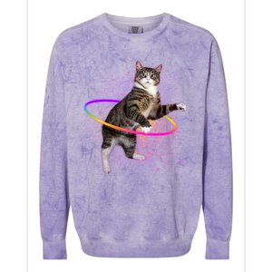 Hula Hoop Galaxy Cat Colorblast Crewneck Sweatshirt