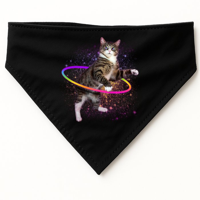 Hula Hoop Galaxy Cat USA-Made Doggie Bandana