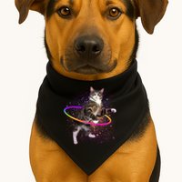 Hula Hoop Galaxy Cat USA-Made Doggie Bandana