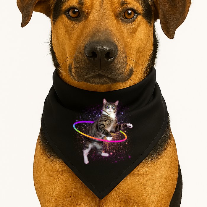 Hula Hoop Galaxy Cat USA-Made Doggie Bandana