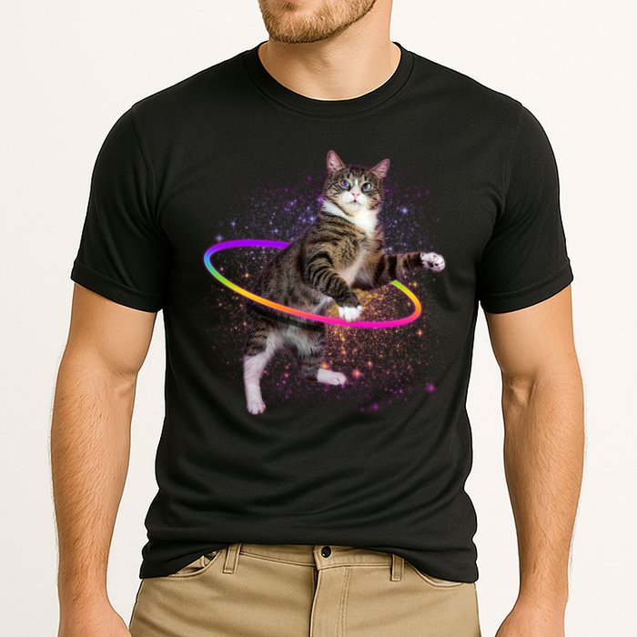 Hula Hoop Galaxy Cat Cooling Performance Crew T-Shirt