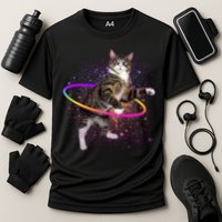 Hula Hoop Galaxy Cat Cooling Performance Crew T-Shirt