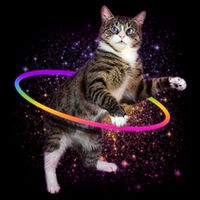 Hula Hoop Galaxy Cat Drawstring Bag