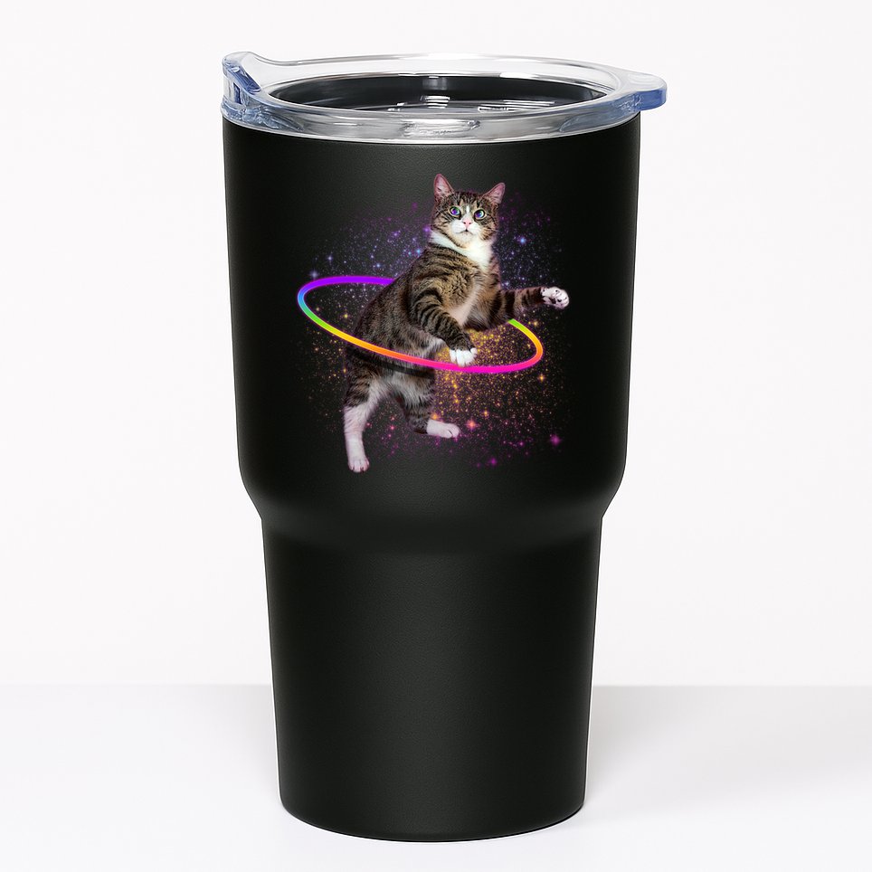Hula Hoop Galaxy Cat Tumbler