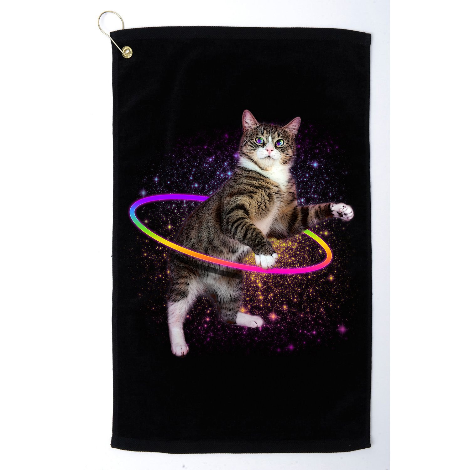 Hula Hoop Galaxy Cat Golf Towel