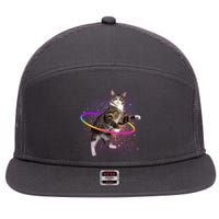 Hula Hoop Galaxy Cat 7 Panel Mesh Trucker Snapback Hat