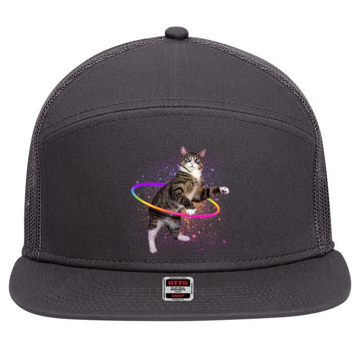 Hula Hoop Galaxy Cat 7 Panel Mesh Trucker Snapback Hat