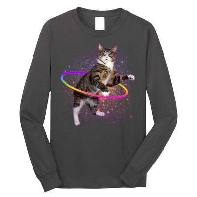 Hula Hoop Galaxy Cat Long Sleeve Shirt