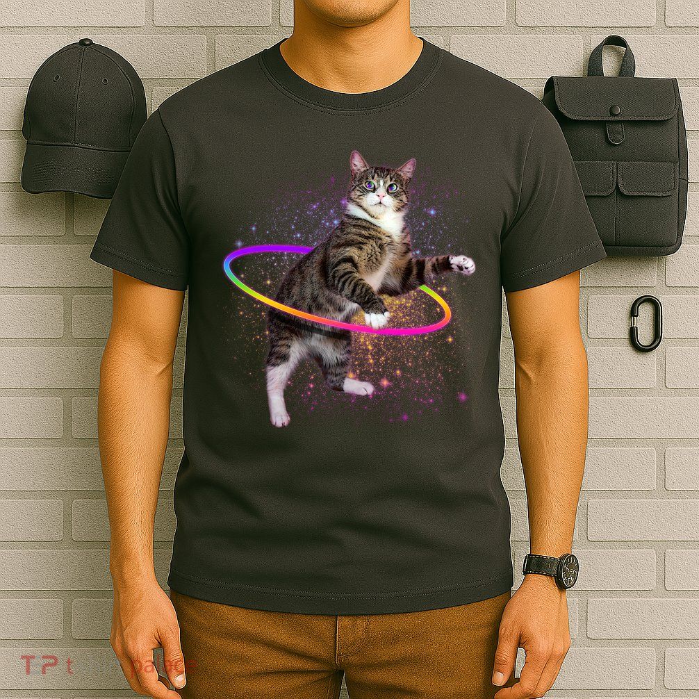 Hula Hoop Galaxy Cat T-Shirt