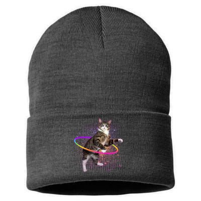 Hula Hoop Galaxy Cat Sustainable Knit Beanie