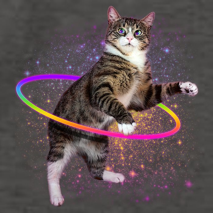 Hula Hoop Galaxy Cat Vector Backpack