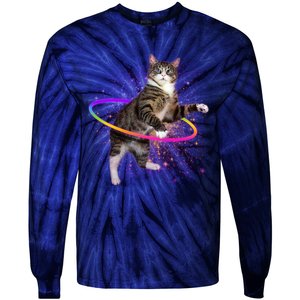 Hula Hoop Galaxy Cat Tie-Dye Long Sleeve Shirt